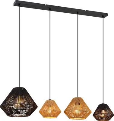 Produktbild von Globo Lighting Hängeleuchte Metall schwarz matt, 4x E27