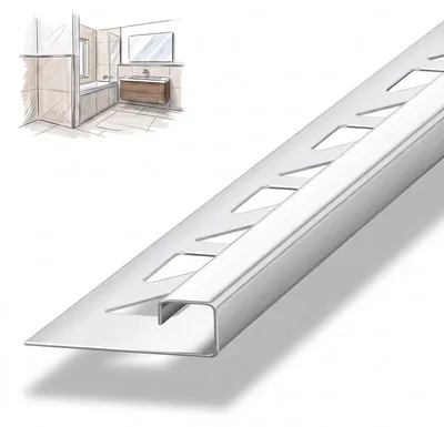 Produktbild von Dalsys Fliesenschiene Eckprofil 250cm x 8mm Edelstahl gebürstet