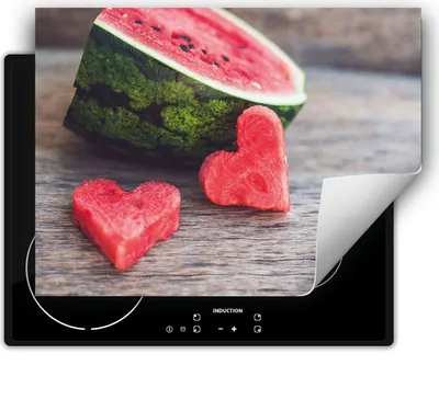 Produktbild von DarHaus Herdabdeckplatte 80x52 cm Anti Rutsch Matte Aufrollbar, Herz - Obst