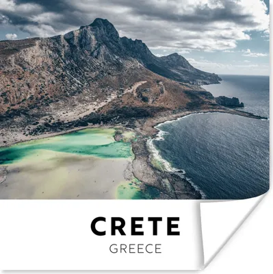 Produktbild von MuchoWow® Poster Kreta - Griechenland - Berge 50x50 cm - Wohnzimmerdekoration