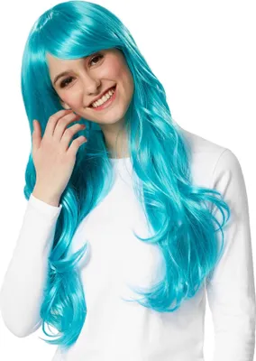 Produktbild von Perücke Lange Haare Locken - türkis