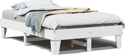Immagine prodotto di vidaXL Letto in legno massiccio senza materasso bianco 135x190 cm legno di pino