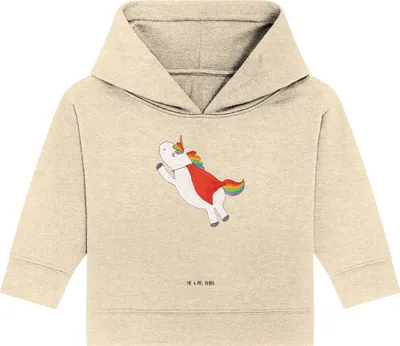 Produktbild von Mr. & Mrs. Panda Organic Baby Hoodie Einhorn Geburtstag 24. - 36. Monat - Natural Raw - Geschenk, Freundin, Superheld, Kapuzenshirt, Unicorn, Einhörner, Kapuzensweatshirt