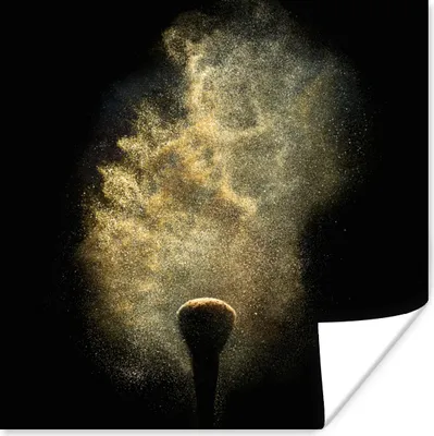 Produktbild von MuchoWow® Poster Goldpulver auf schwarzem Hintergrund 50x50 cm - Wohnzimmerdekoration