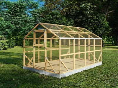 Produktbild von Holzgewächshaus 2.15 x 4 m – Gartengewächshaus aus Holz mit 6 mm Polycarbonat