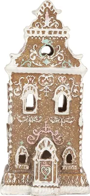 Immagine prodotto di Clayre & Eef Casa di pan di zenzero con LED 9x7x18 cm Plastica marrone