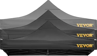 Produktbild von Pop-Up Pavillon, abnehmbare Seitenwände, tragbares Schutzdach, 10x10ft schwarz