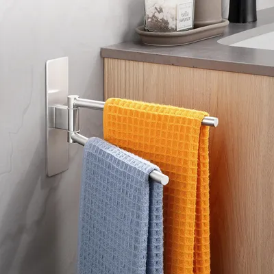 Obrázok produktu pre Samolepiaci držiak na uteráky, otočný o 180°, vyrobený z nehrdzavejúcej ocele