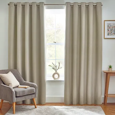 Ooggardine 229x183 cm, natürlich, 100% Polyester, Blackout, thermisch