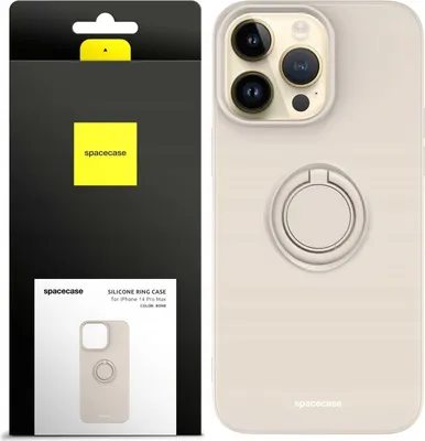 Immagine prodotto di SPACECASE Custodia ad anello in silicone per iPhone 14 Pro Max Beige