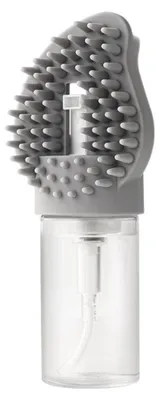 Produktbild von INF Silikon Bade- und Massagebürste für Hunde und Katzen 17.7cm Entfilzen Grau