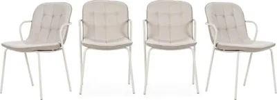 Zdjęcie produktu dla Zestaw 4 krzeseł materiałowych z metalowymi nogami, wys. 81 cm - ZÉLIE