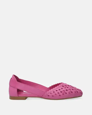 Produktbild von VENEZIA Damen Ballerinas Leder Slipper Schlupfschuhe - Rosa Lederballerinas mit durchbrochenem Obermaterial aus Echtleder Rindsleder Rosa Größe 37