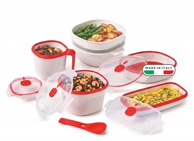 Immagine prodotto di Snips - Set di 5 contenitori ermetici per microonde, contenitori per alimenti con coperchio - Mi