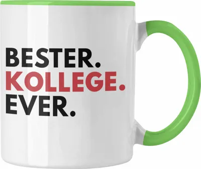 Produktbild von Trendation - Bester Kollege Ever Tasse Geschenk Lieblingskollege Abschiedsgeschenk Kaffeetasse Kollegen Büro (Grün)