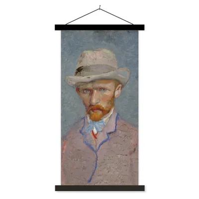 Produktbild von MuchoWow® Textilposter Selbstporträt - Vincent van Gogh 60x120 cm mit schwarzem Rahmen - Magnete