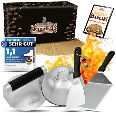 Produktbild von 3-teiliges Smash Burger Set mit Grillwerkzeugen