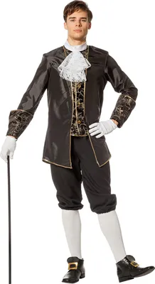 Produktbild von Schwarzes Rokokokostüm - Gr. 50-60 - Wilbers Herren Kostüm Marquis Prinz Baron Gr. 58