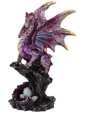 Drache leuchtenden Violett mit feinen goldenen Akzenten die seine Schuppen und Schnauze hervorheben