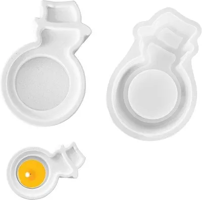 Image de Moule en silicone en forme de bonhomme de neige pour bougies, Noël, hiver