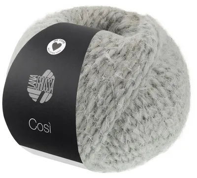 Produktbild von Lana Grossa COSÌ 50 g Flauschiges Merino-Dochtgarn mit Effektstruktur Farbe 002 - Hellgrau