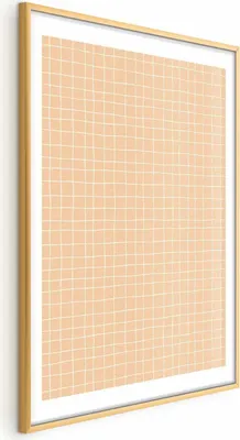 Produktbild von Posterpapier Poster - Lines and Noise - a wavy grid in shades of orange 40x60 cm Muster f-C-10092-ao-a