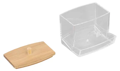 Image de Boîte pour cotons-tiges : solide, résistante, transparente, très lisse, pratique, avec couvercle