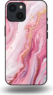 Produktbild von Smartphonica Handytasche passend für iPhone 13 Mini mit Marmordruck - TPU Rückendeckung Fall Marmor Design - Pink