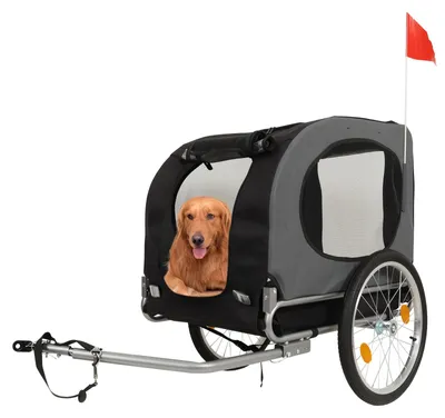 Produktbild von 2-in-1 Hunde-Fahrradanhänger & Joggingbuggy - Für Hunde bis 40 kg - Belüftete wasserdichte Kabine - Zusammenklappbarer Stahlrahmen - Schnellspannräder - Universalkupplung - Grau
