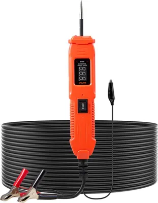 Immagine prodotto di Tester elettrico per auto VEVOR con sonda di circuito e schermo a LED e luce, tester di tensione 6-36 DCV con cavo da 4 m e alloggiamento in ABS, tester di circuito elettrico per la ricerca di rilevatori