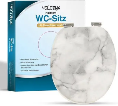 Produktbild von Toilettsitz mit Softclose, hoher Sitzkomfort, robustes Holz, Marmor
