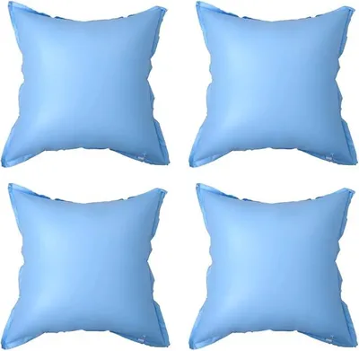 Obrázek produktu pro 4 nafukovací polštáře do bazénu z PVC, rozměry 110x110x60 cm, vhodné pro bazény nadzemní, příslušenství pro zakrytí bazénu, ochrana proti mrazu, náhradní díly pro bazénové fólie, vhodné pro použití v zahradě a v zimě