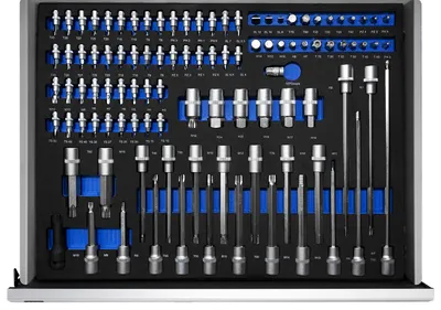 Produktbild von XXXL Pro Premium 8 Schubladen Werkzeugwagen mit Werkzeug befüllt CRV