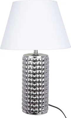 Immagine prodotto di Gilde Tischleuchte, "Bolla", Keramik, weiß, silberfarben, VE 2, H. 47 cm, D. 30 cm 34892