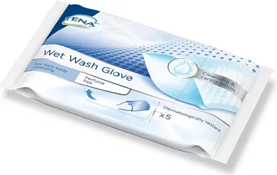 Produktbild von TENA Wet Wash Glove 5 Stück parfümfrei