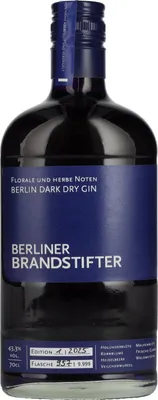 Produktbild von Berliner Brandstifter Berlin Dark Dry Gin 700ml 43.3% Vol.