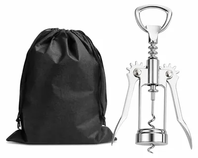 Image de Set de tire-bouchons - 2 pièces avec sac de rangement - pour le vin