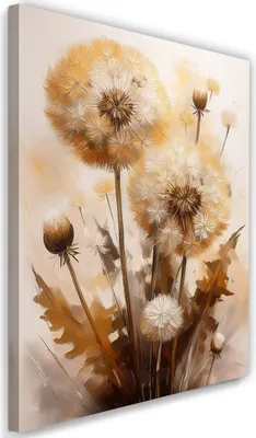 Produktbild von Leinwandbild Löwenzahn Sepia-Löwenzahn 40x60 Feeby Beige bild für die wand bereit zum aufhängen
