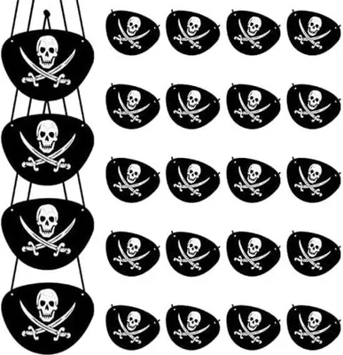 Produktbild von Famanu Piratenaugenklappe Schwarz - 24 Stück