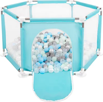 Produktbild von Selonis Sechseckiger Laufstall 900 Bälle ∅6cm Spielplatz Mit Bunten Bällen Laufgitter Für Babys Und Kinder