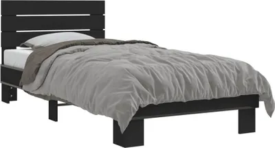 Produktbild von vidaXL Bettgestell Schwarz 90x200 cm Holzwerkstoff und Metall