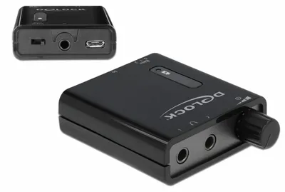 Productafbeelding van Draagbare stereo-hoofdtelefoonversterker met twee uitgangen en basversterking van Delock