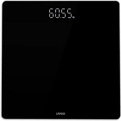 Immagine prodotto di Bilancia elettronica LIVOO DOM524N con display LED, portata massima 180 kg, superficie in vetro temperato