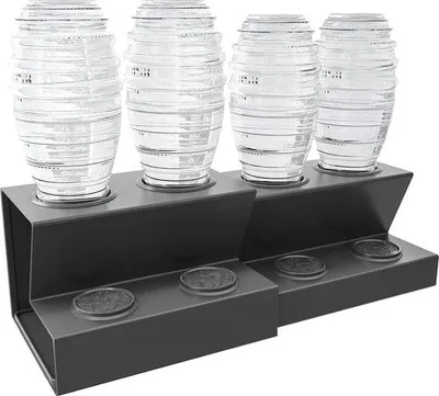 Produktbild von Famanu Flaschenständer 2 Stück - für SodaStream, mit Abtropfmatte und Deckelhalter