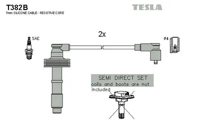 Immagine prodotto di TESLA T382B Set di cavi di accensione Set di cavi di accensione per VOLVO V40 Estate (645) S40 I (644)