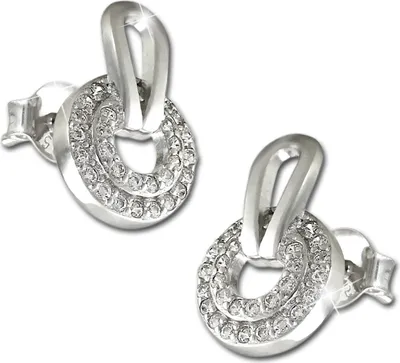 Produktbild von SilberDream weiß Ohrringe Round Zirkonia Damen 925 Silber Ohrstecker GSO486W
