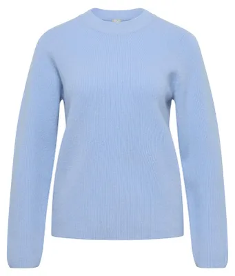 Produktbild von Rabe Damen Pullover aus Rippstrick-Cashmere mit hohem Rundhalsausschnitt, Hellblau, Größe 42