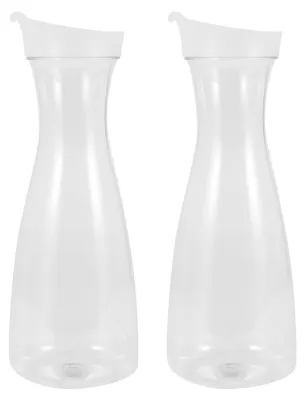 Immagine prodotto di 2 caraffe d'acqua in plastica con coperchi a levetta, capacità 1 litro