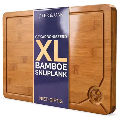 Productafbeelding van snijplank bamboe 38 x 25 x 2 cm - voorgeolied en duurzaam