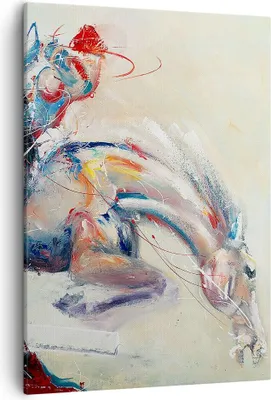 Produktbild von Bild auf Leinwand - Leinwandbild - Einteilig - Pferd Abstraktion - 50x70cm - Wand Bild - Wanddeko - Wandbilder - Leinwanddruck - Kunstdruck - Wanddekoration - Leinwand bilder - Wandbild - PA50x70-3446